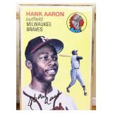 Vntg framed 24.36 Hank Aaron poster, see pics