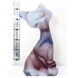 Fenton 6in purple slag happy cat figure