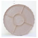 Vntg Jeanette 13.5in pink milk glass tray