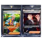 Lot of 2 slabbed Pokemon cards, Arven & Giovanni