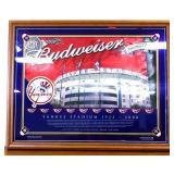 Framed 41x32.5 Budweiser Yankee Stadium mirror adv