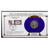 1882 Morgan Silver Dollar with info card