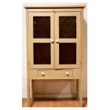 Painted punched tin pie safe