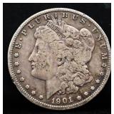 1901O Morgan silver dollar