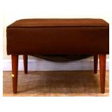 MCM brown fabric footstool
