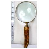 Brown horn handle magnifying glass