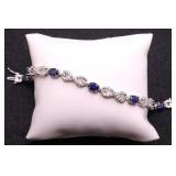 Sterling spphire tennis bracelet, lab created