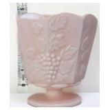 Napco pink milk glass grape & vine planter