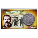 1883 Morgan dollar on Doc Holliday Info card