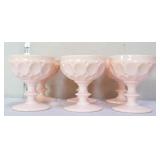 Lot of 6 Jeanette pink milk glass sherbet dishes