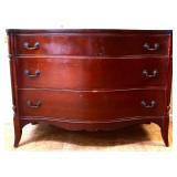Mahogany curve front 3 drawer dresser