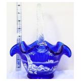 Fenton cobalt mary gregory basket