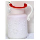 Kanawha milk glass/red cased pitcher
