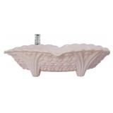 Jeanette pink milk glass florentine console bowl