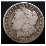 1878 Morgan silver dollar