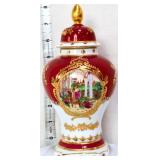 8in Asian lady portrait urn