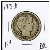 1915D barber half dollar