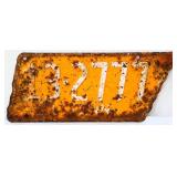 1951 state shape Tennessee license plate
