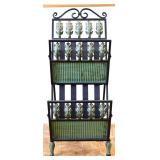 Green metal folding rack