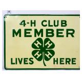 Metal embossed 4-H Club Member sign