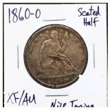 1860O seated liberty half dollar