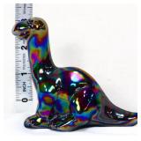 Fenton 3in amethyst carnival dinosaur figure