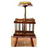 Vintage wood magazine rack w/ ashtrray