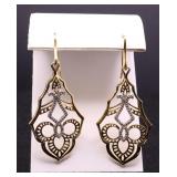 Pair diamond dangle earrings