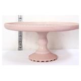 Jeanette pink milk glass 10in diamond cake stand