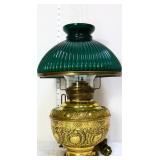 Vntg Miller parlor lamp w/ green shade