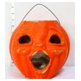 Vintage paper mache jack o lantern face lantern
