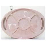 Vtg Jeanette 15.5in oval divded relish dish