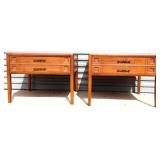 Pair MCM Mersman square end tables see pics