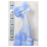 Fenton 5in FAGCA blue/white slag happy cat