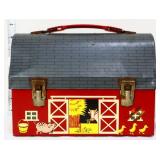 Vntg metal dome barn lunchbox