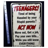 Metal Teenagers Act Now sign