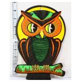 Vntg cardstock Halloween owl on branch figure