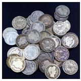 Lot of 50 barber dimes