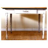 Vintage metal bakers table w/ enamel top