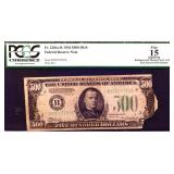 Graded 15 1934 Fed Reserve of NY $500 note