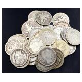 Lot of 40 barber quarters