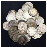 Lot of 50 barber dimes