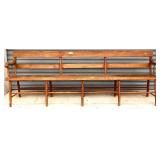 Primitive plank bottom country store bench