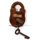 Cast iron lock with key