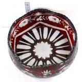 Red bohemian 9in diameter bowl