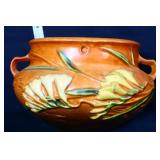 Vtg Roseville freesia hanging planter