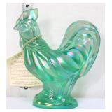 Fenton aqua carnival rooster figure