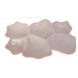 Jeanette pink milk glass 16in feather tray