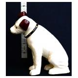 Cast iron white 5in dog bank