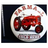Metal 16in diameter Farmall Sold Here button sign